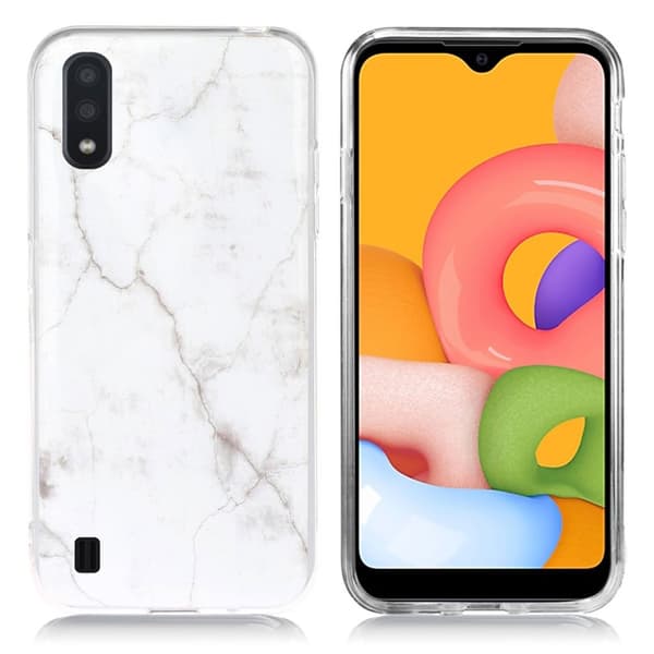 Marble Samsung Galaxy A01 veske - White Marble White