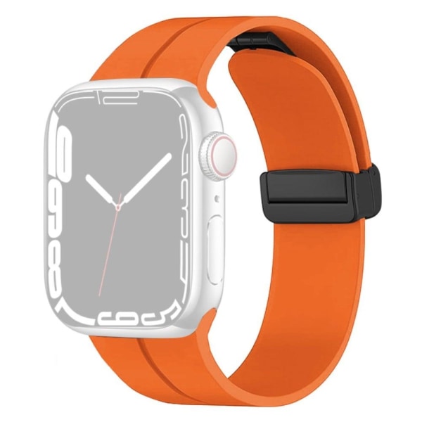 Apple Watch Series 8 (41mm) flot streg på silikoneurrem - Orange Orange