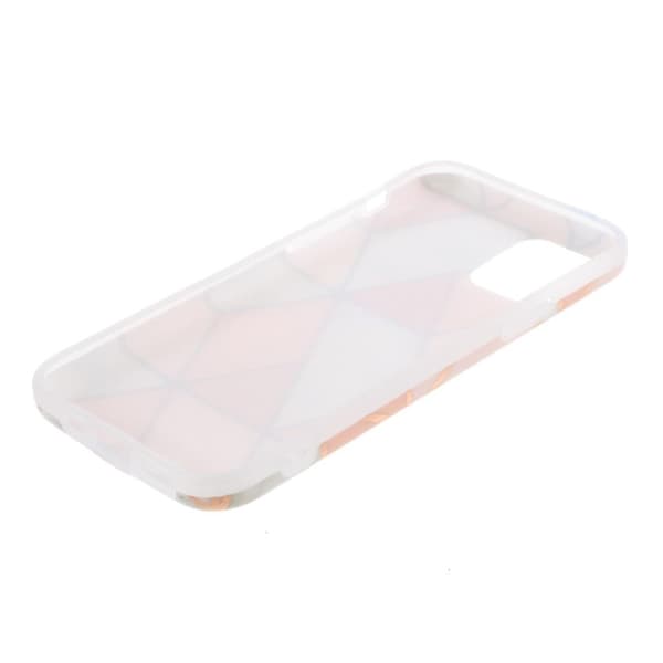 Marble iPhone 12 Pro Max Etui - Rosa / Rose Gull / Hvit Pink