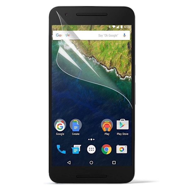 Skjermbeskytter til Google Nexus 6P. 3 Stk. Transparent