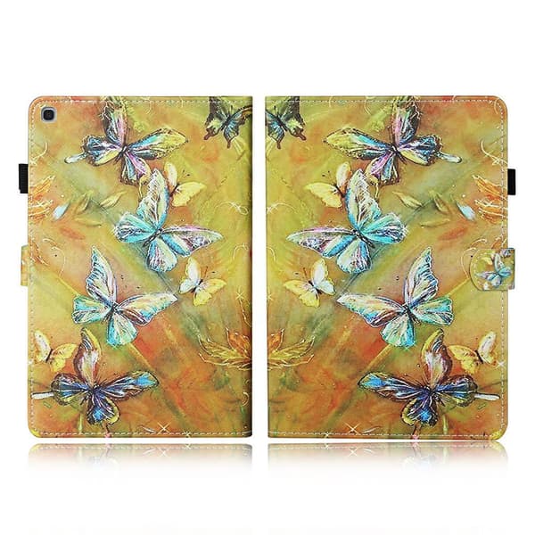 Samsung Galaxy Tab A7 10.4 (2020) Cool Mønster Lær Flippetui - Shiny Sommerfugl Multicolor