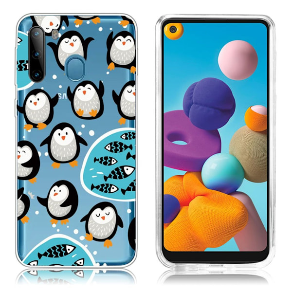 Deco Samsung Galaxy A21 deksel - Pingvin Multicolor