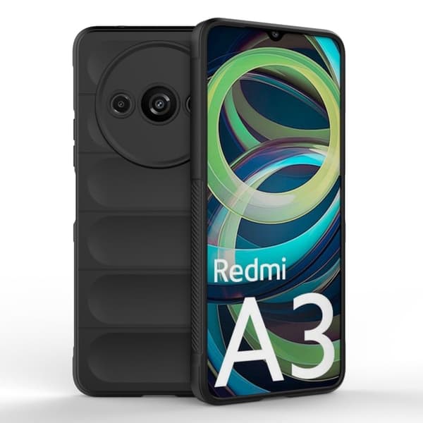 Mjukt greppformat Xiaomi Redmi A3 skal - Svart Svart