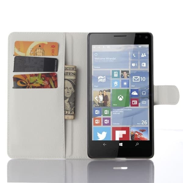 Jensen Microsoft Lumia 950 XL lær etui med stativ - Hvit White