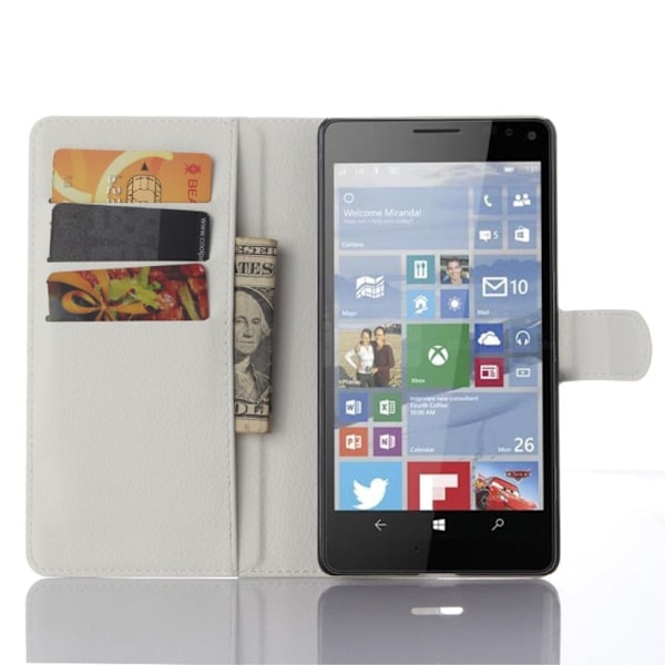 Jensen Microsoft Lumia 950 Xl Nahkakotelo Standillä - Valkoinen White