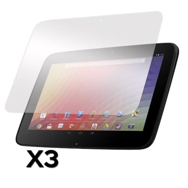 Google Nexus 10 Displayskydd (3 Stycken) Transparent