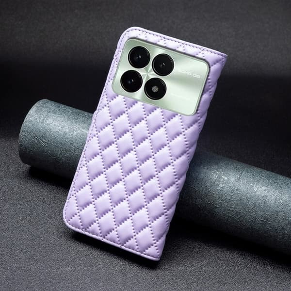 Rombemønster, matt flip-deksel for Xiaomi Redmi K70 - Lilla Purple