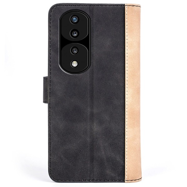 Kaksivärinen nahkainen läppäkotelo Honor 70 - Musta Black