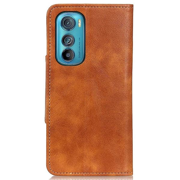Alpha Motorola Edge 30 flip etui i lær - Brun Brown