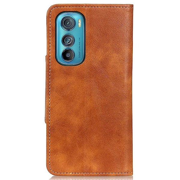 Alpha Motorola Edge 30 læder flip etui - Brun Brown