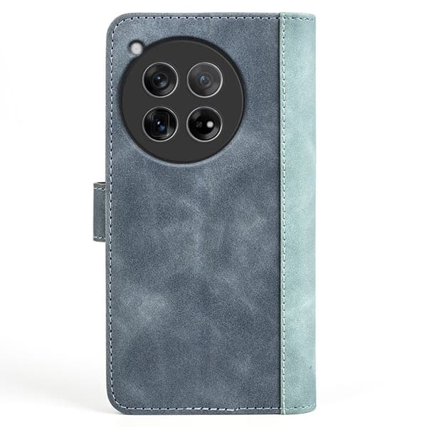 To-farvet OnePlus 12 læderetui - Blå Blue