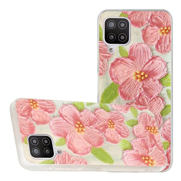 Deco Samsung Galaxy A22 4G Etui - Lyserøde Blomster Pink