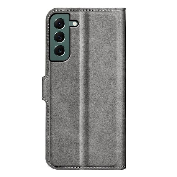 Hållbart konstläder Samsung Galaxy S23 Plus fodral med plånbok - Silver/Grå Silvergrå