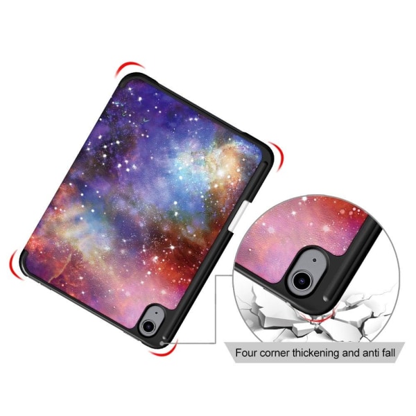 iPad Mini 6 (2021) tri-fold pattern PU leather flip case - Galax multifärg