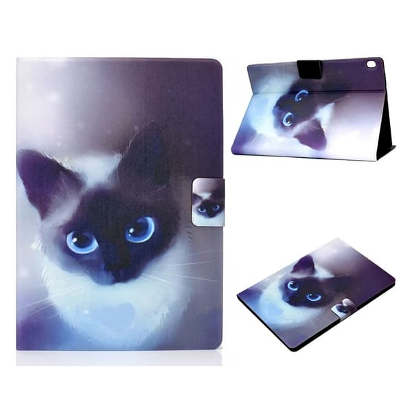 Lenovo Tab M10 Mønster Printing Lær Etui - Katt Black