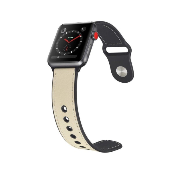 Apple Watch Series 6 / 5 40mm elegant leather watch band - Beige Beige