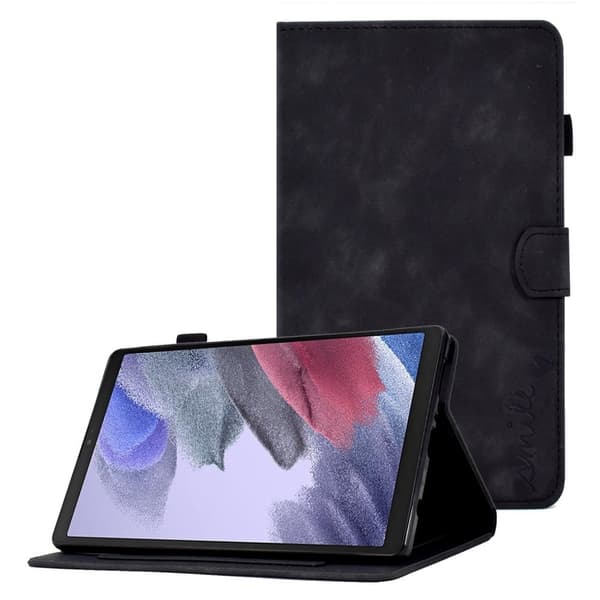 Samsung Galaxy Tab A7 Lite læder flip cover med kortlommer - Sort Black