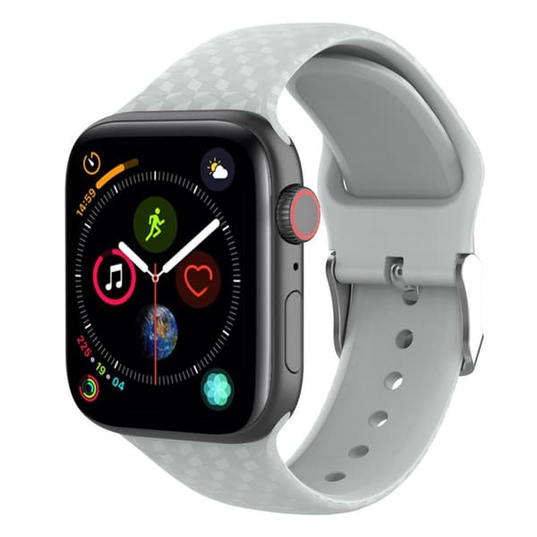 Apple Watch Series 5 40mm 3d Rhinestone Silikon Klokkereim - Grå Silver grey
