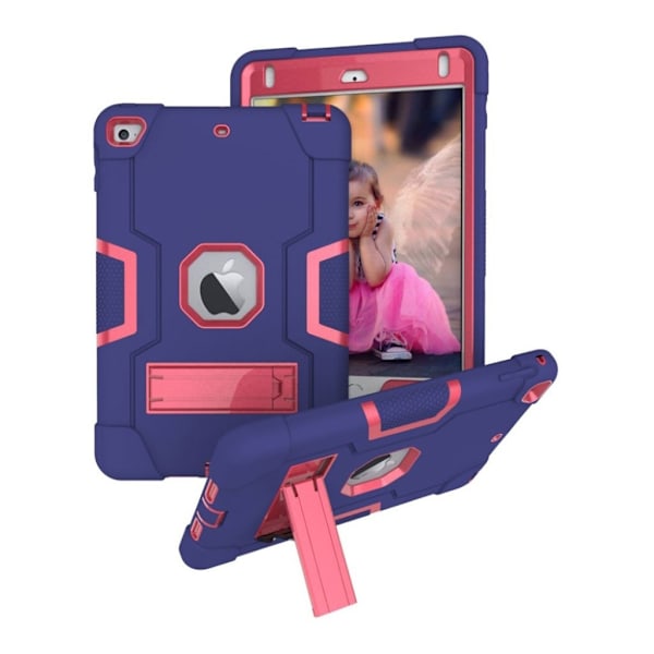 iPad Mini (2019) stødsikkert hybridtaske - mørkeblå / lyserød Blue