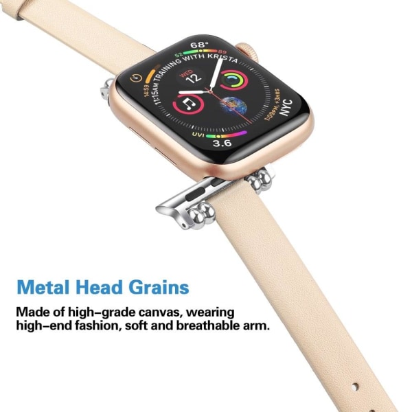 Apple Watch (41mm) Simple ægte Læder Urrem - Apirot / Størrelse: Brown
