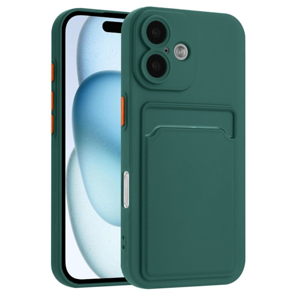 Kortholder cover til iPhone 16 - Midnatsgrøn Green