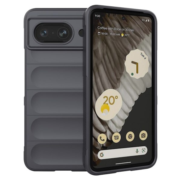 Deksel med mykt grep for Google Pixel 8 - Mørkegrå Silver grey