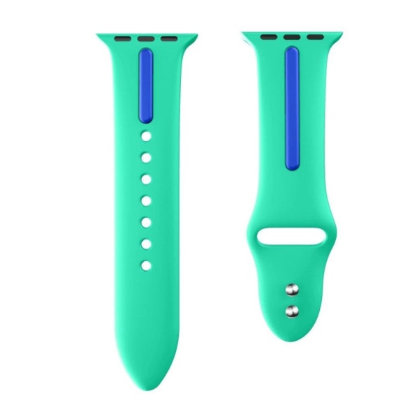Apple Watch 38mm Tvåfärgat flexibelt klockband - Turkos blå Blå