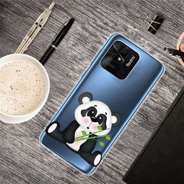 Deco Xiaomi Redmi 10C Suojakotelo - Panda With Bamboo White