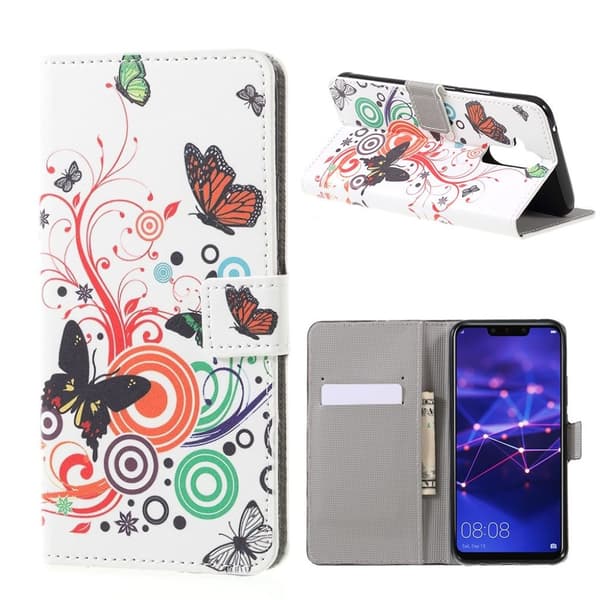 Butterfly läder Huawei Mate 20 Lite fodral - Flerfärgad multifärg