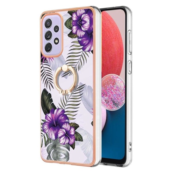 Marmormotiv Samsung Galaxy A33 5G skal - Lila Blommor Lila