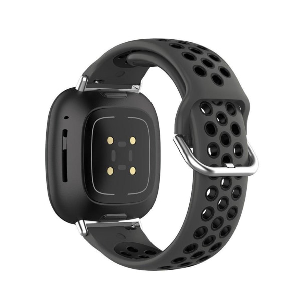 Fitbit Sense / Versa two-tone silicone watch band - Coal-Black Svart