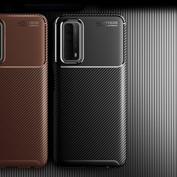 Carbon Shield Huawei Y7A / Huawei P Smart 2021 kotelot - Ruskea Brown
