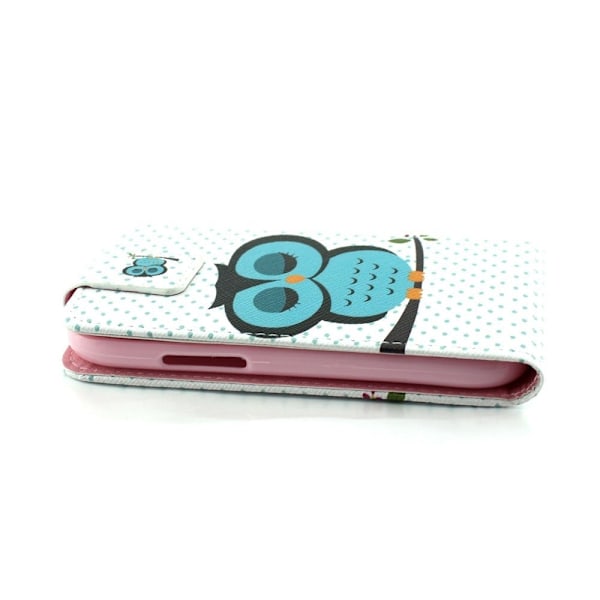 Knausgård Læder Etui Til Samsung Galaxy Ace 4 - Sovende Tegneserie Ugle Multicolor