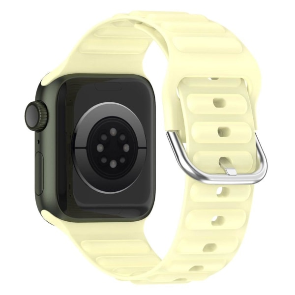 Apple Watch Series 8 (45 mm) / Watch Ultra urrem i silikone i bølgestil - Gul Yellow