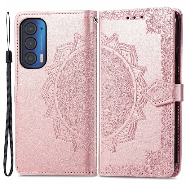 Mandala Motorola Edge (2021) Flippetui - Rose Gull Pink