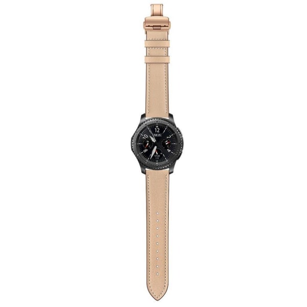 Samsung Gear S3 / S3 Frontier ægte læder Urrem - Rødguld / Beige Beige