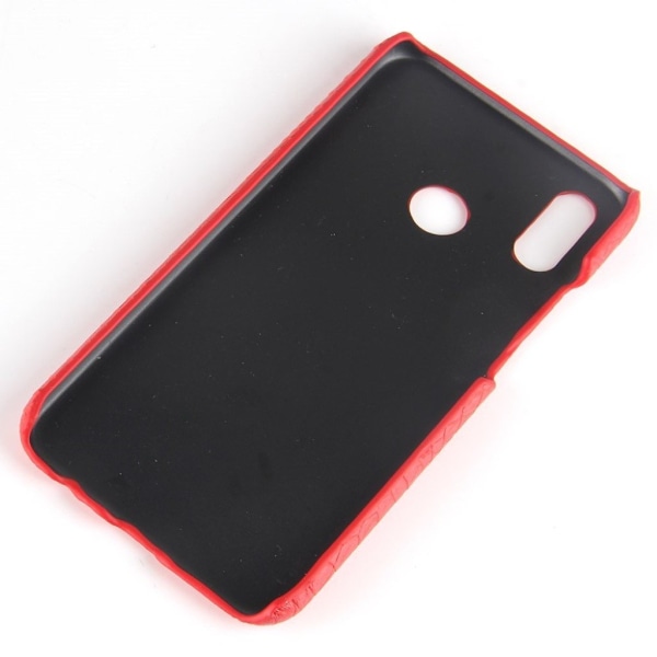 Huawei P20 Lite beskyttelsesetui i kunstlæder med krokodille tekstur - Rød Red