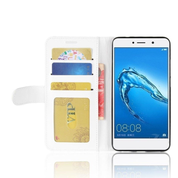 Huawei Y7 (2017) mobilfodral i PU läder skyddande plånbok korthå Vit