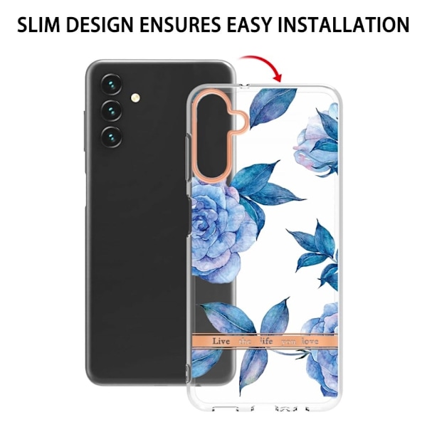 Super Slim og Holdbart Blødtcover til Samsung Galaxy A54 - Hc003 Blå Pæon Blue