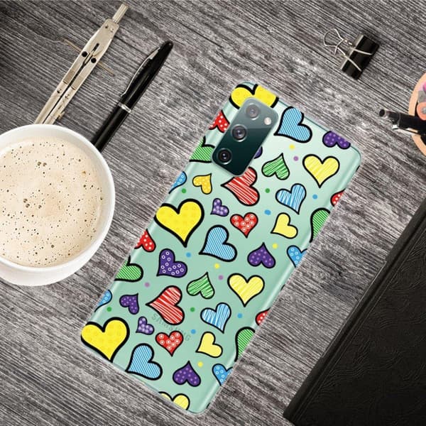 Deco Samsung Galaxy S20 FE 5G / S20 Fe Etui - Fargerik Love Hjeter Multicolor