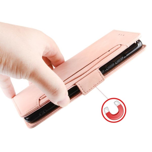 Modern-styled Læder Pung Etui til Nokia 7.3 - Lyserød Pink