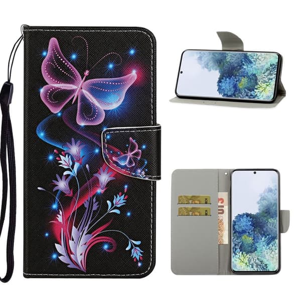 Wonderland Samsung Galaxy S21 Plus 5G flip kuoret - Perhonen Multicolor
