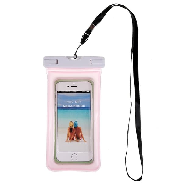 Universal waterproof bag with lanyard for 6-inch smartphone - Pink Pink