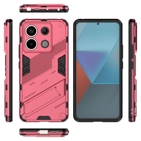 Støtsikkert hybriddeksel med et moderne preg for Xiaomi Redmi Note 13 Pro 5G  - Rose Pink