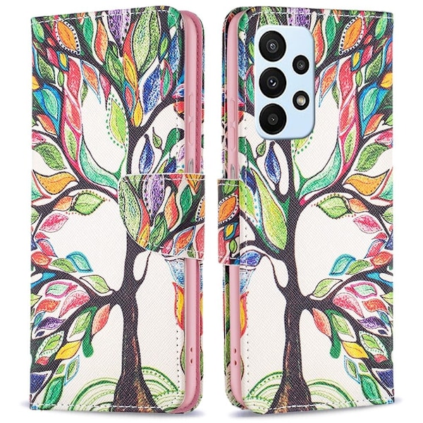 Wonderland Samsung Galaxy A73 flip kuoret - Elämän Puu Multicolor