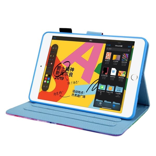 Cool  læder flip etui til iPad Mini (2019) - Cosmos Multicolor