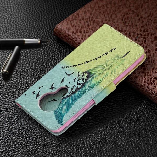 Wonderland Nokia 5.3 Etui - Fjermønster Multicolor