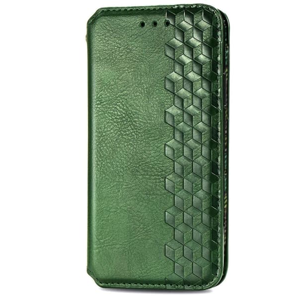 Læder Etui med A Stilfuldt Rhombus Tryk til Samsung Galaxy M13 5g - Grøn Green