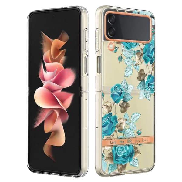 Super Slim og Holdbart Blødtcover til Samsung Galaxy Z Flip4 - Hc002 Blue Rose Blue