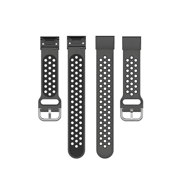 Garminin kellon kaksivärinen kellonauha - Musta Black